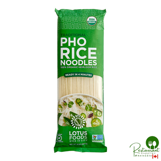 Lotus Foods Organic Traditional Pho Rice Noodles 8 oz. - 8/Case