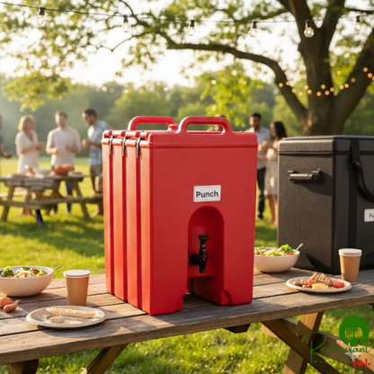 Cambro 250LCD158 Camtainer® 2.5 Gallon Hot Red Insulated Beverage Dispenser