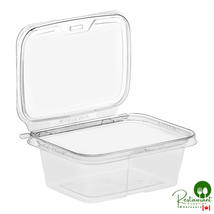 Inline Plastics Safe-T-Fresh 30 oz. Tamper-Resistant, Tamper-Evident Rectangular Hinged Container with Flat Lid - 200/Case
