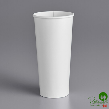 22 oz. White Poly Paper Cold Cup By Prime- 1,000/Case