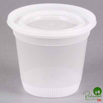 Pactiv/Newspring 32 oz. Translucent Round Squat Deli Container Combo Pack - 200/Case