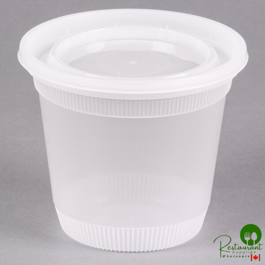 Pactiv/Newspring 32 oz. Translucent Round Squat Deli Container Combo Pack - 200/Case