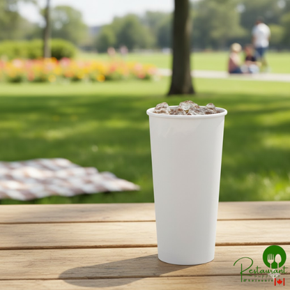 22 oz. White Poly Paper Cold Cup By Prime- 1,000/Case