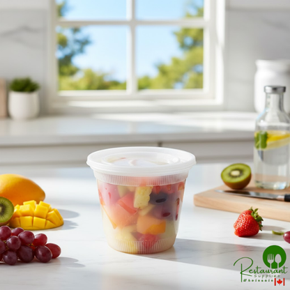 Pactiv/Newspring 32 oz. Translucent Round Squat Deli Container Combo Pack - 200/Case