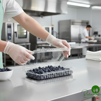 D&W Fine Pack 2 Qt. Clear Vented Rim Plastic Clamshell Produce / Berry Container - 250/Case