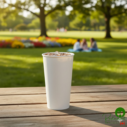 32 oz. White Poly Paper Cold Cup By Prime- 500/Case