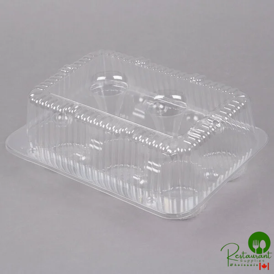 Polar Pak 2020 6-Cup High Top Hinged OPS Plastic Cupcake Container - 200/Case