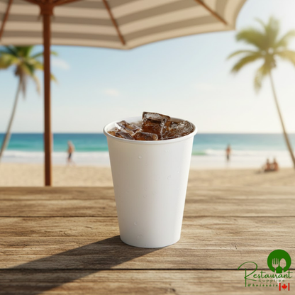 12 oz. White Poly Paper Cold Cup By Prime - 2,000/Case