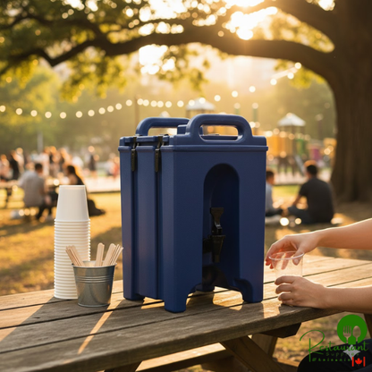 Cambro 100LCD186 Camtainer® 1.5 Gallon Navy Blue Insulated Beverage Dispenser