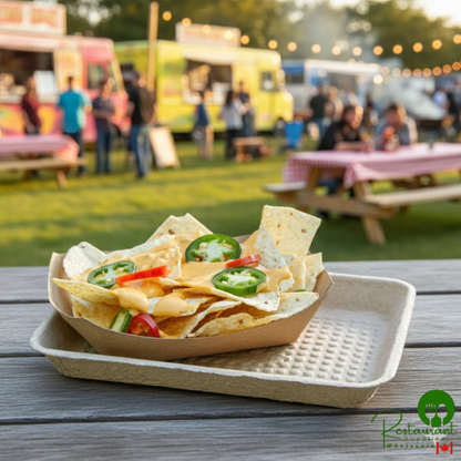 8" x 6" Molded Fiber / Pulp Rectangular Tray By Prime - 500/Case