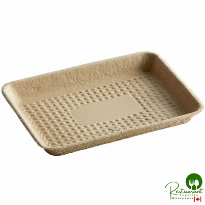 8" x 6" Molded Fiber / Pulp Rectangular Tray By Prime - 500/Case