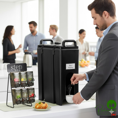 Cambro 500LCD110 Camtainer® 4.75 Gallon Black Insulated Beverage Dispenser
