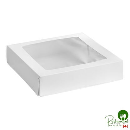9" x 9" x 2" White Auto-Popup Window Pie / Bakery Box By Prime - 200/Case