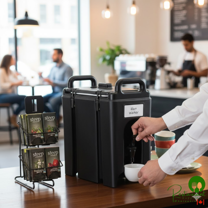 Cambro 250LCD110 Camtainer® 2.5 Gallon Black Insulated Beverage Dispenser