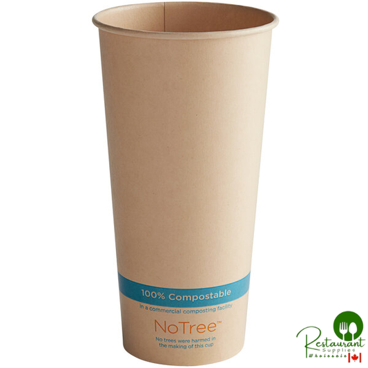 World Centric NoTree 22 oz. Natural Compostable Paper Cold Cup - 1,000/Case