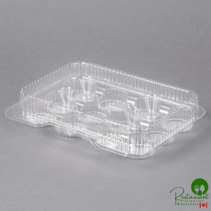 Polar Pak 02200 12 Compartment Clear OPS Hinged Cupcake / Mini Muffin Container - 500/Case