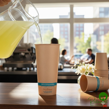 World Centric NoTree 22 oz. Natural Compostable Paper Cold Cup - 1,000/Case