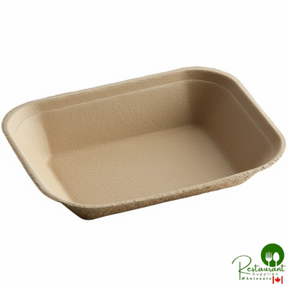 9" x 7" Molded Fiber / Pulp Rectangular Tray By Prime - 250/Case
