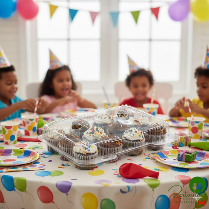 Polar Pak 02200 12 Compartment Clear OPS Hinged Cupcake / Mini Muffin Container - 500/Case