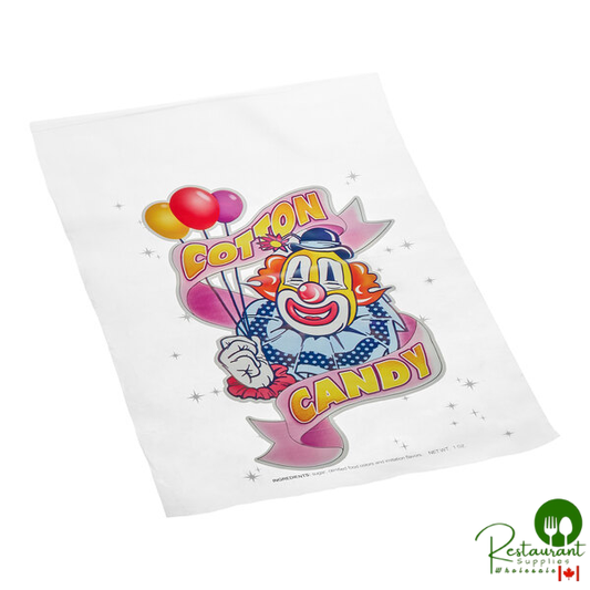 12" x 18" Cotton Candy Bag with Clown Design - 1,000/Case