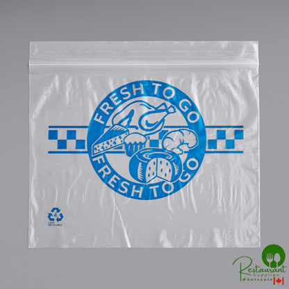 LK Packaging 10" x 8" Printed Plastic Deli Saddle Bag with Seal Top - 1,000/Case