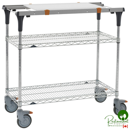 Metro MS1824-BRBR-PK1 PrepMate MultiStation with Cutting Board and Brite Zinc Wire Shelving - 26" x 19 3/8" x 39 1/8"