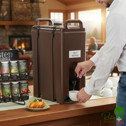 Cambro 500LCD131 Camtainer® 4.75 Gallon Dark Brown Insulated Beverage Dispenser
