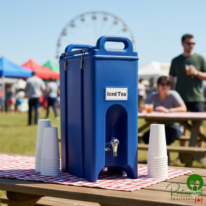 Cambro 500LCD186 Camtainer® 4.75 Gallon Navy Blue Insulated Beverage Dispenser