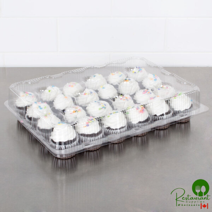 Polar Pak 2443 24 Compartment Clear Cupcake / Muffin Takeout Container - 50/Case