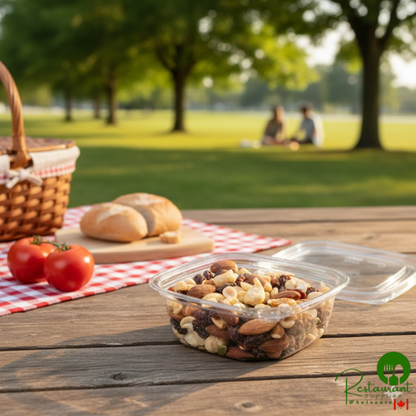 Placon 8 oz. Square Recycled PET Deli Container - 400/Case