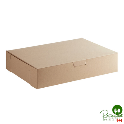 19" x 14" x 4" Kraft Customizable Half Sheet Cake / Bakery Box By Prime - 50/Bundle
