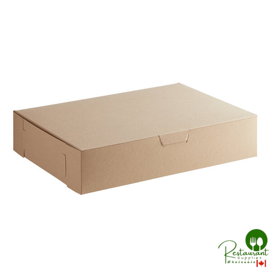 19" x 14" x 4" Kraft Customizable Half Sheet Cake / Bakery Box By Prime - 50/Bundle