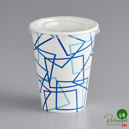 12 oz. Poly Paper Cold Cup and Flat Straw Slot Lid By Prime - 100/Pack