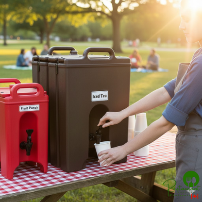 Cambro 1000LCD131 Camtainer® 11.75 Gallon Dark Brown Insulated Beverage Dispenser