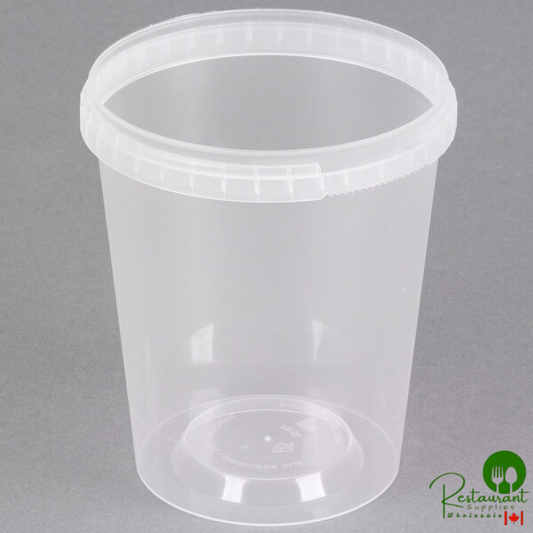 Placon 32 oz. Clear Tamper Resistant Tamper Evident Safe Lock Deli Container - 250/Case