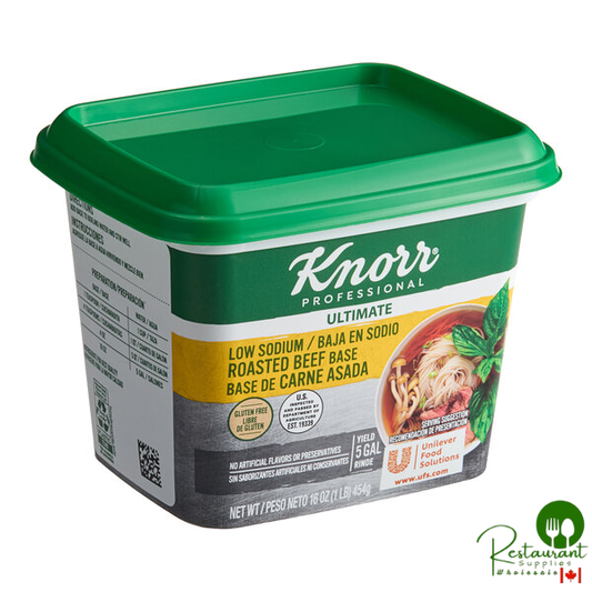 Knorr 1 lb. Ultimate Low Sodium Beef Bouillon Base - 6/Case