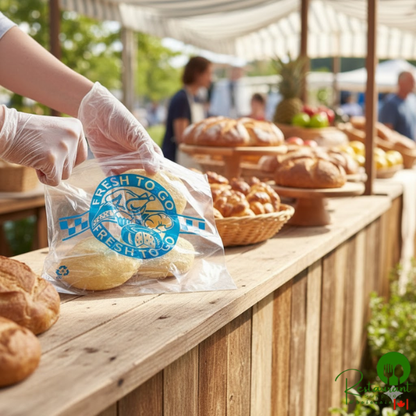 LK Packaging 10" x 8" Printed Plastic Deli Saddle Bag with Seal Top - 1,000/Case