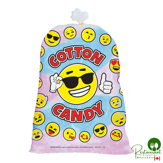 12" x 18" Cotton Candy Bag with Emoji Design - 1,000/Case