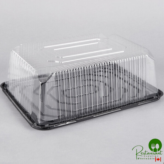 D&W Fine Pack G85-1 1/4 Size 2-3 Layer Sheet Cake Display Container with Clear Dome Lid - 80/Case