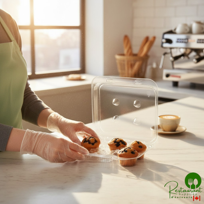 Polar Pak 02633 7 1/2" x 7 5/16" x 1 5/8" Clear PET 9-Compartment Mini Muffin / Tart Hinged Display Container - 300/Case