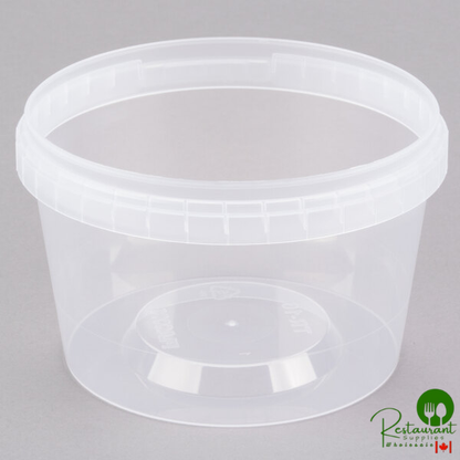 Placon 16 oz. Clear Tamper Resistant Tamper Evident Safe Lock Deli Container - 500/Case