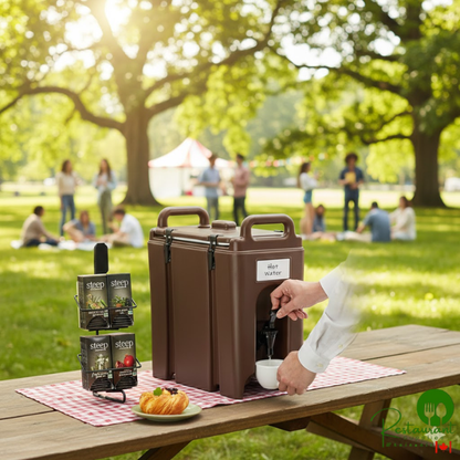 Cambro 250LCD131 Camtainer® 2.5 Gallon Dark Brown Insulated Beverage Dispenser