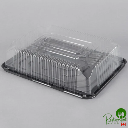 D&W Fine Pack G83-1 1/4 Size 1-2 Layer Sheet Cake Display Container with Clear Lid - 80/Case