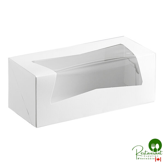9" x 4" x 3 1/2" White Customizable Auto-Popup Window Donut / Bakery Box  By Prime- 200/Case