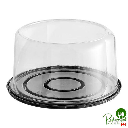 D&W Fine Pack 8" High Dome Cake Display Container with Clear Scalloped Lid - 100/Case