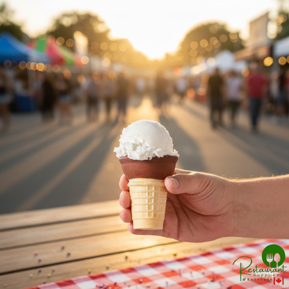 JOY Chocolate Dipped Flat Bottom Cake Cone - 120/Case