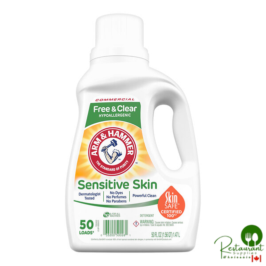 Arm & Hammer® Free & Clear 50 oz. 2X HE Liquid Laundry Detergent - 8/Case