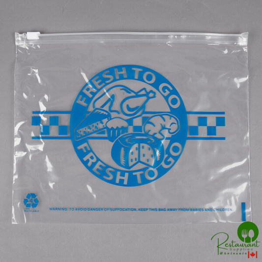 LK Packaging 10 1/2" x 8" Printed Plastic Deli Saddle Bag with Slide Seal - 500/Case