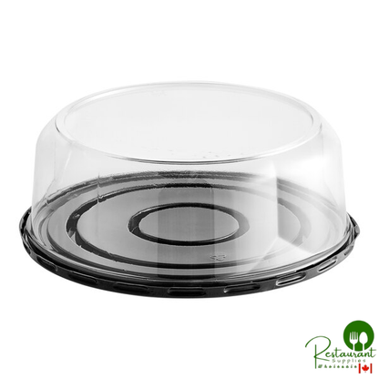 D&W Fine Pack 8" Low Dome Cake Display Container with Clear Scalloped Lid - 100/Case