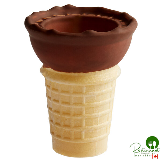JOY Chocolate Dipped Flat Bottom Cake Cone - 120/Case
